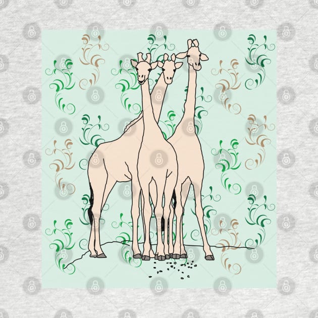 Funny Giraffe Line Art by Alex